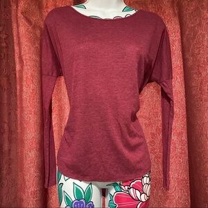 Hyfve Burgundy Drooped Open Back Long Sleeve